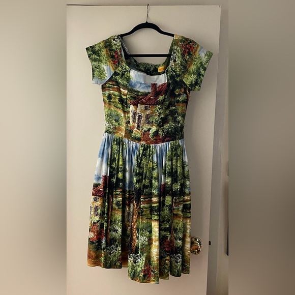 Bernie Dexter Dresses & Skirts - Vintage Bernie Dexter Cottage Country Print Dress Women's Size Medium